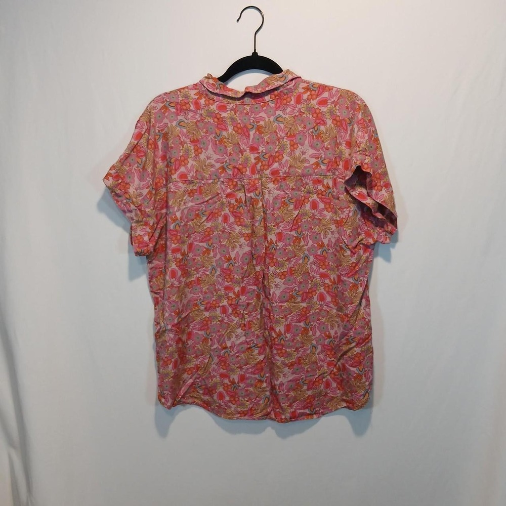 Lucky Brand L Floral Bohemian Button up shirt super soft oversized boho indie - Picture 4 of 4